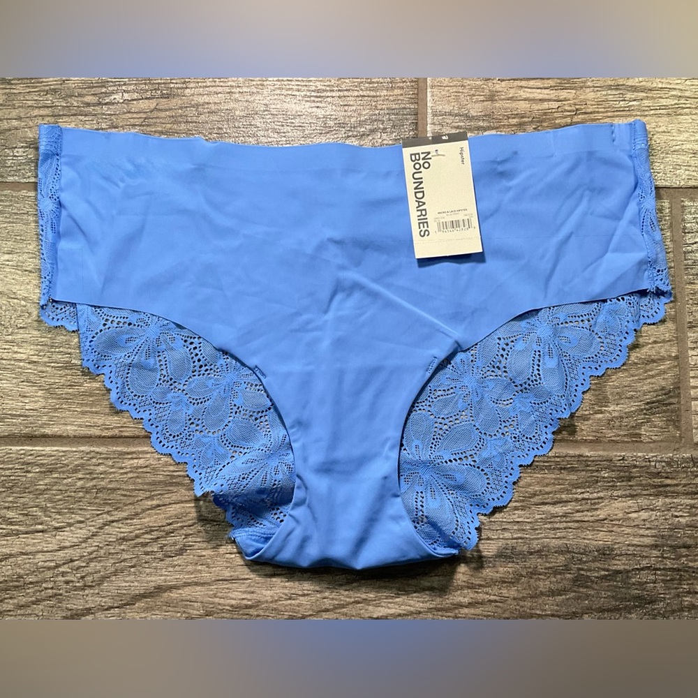 New Nobo, No Boundaries microfiber and lace hipster panties You pick size Blue